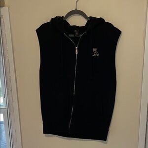 OVO Black Zip Up Sweater with Gold Logo